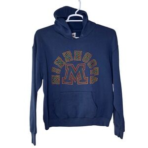 VTG Fruit of‎ the Loom Minnesota Sweatshirt Hoodie Women's XL Navy Blue USA Made